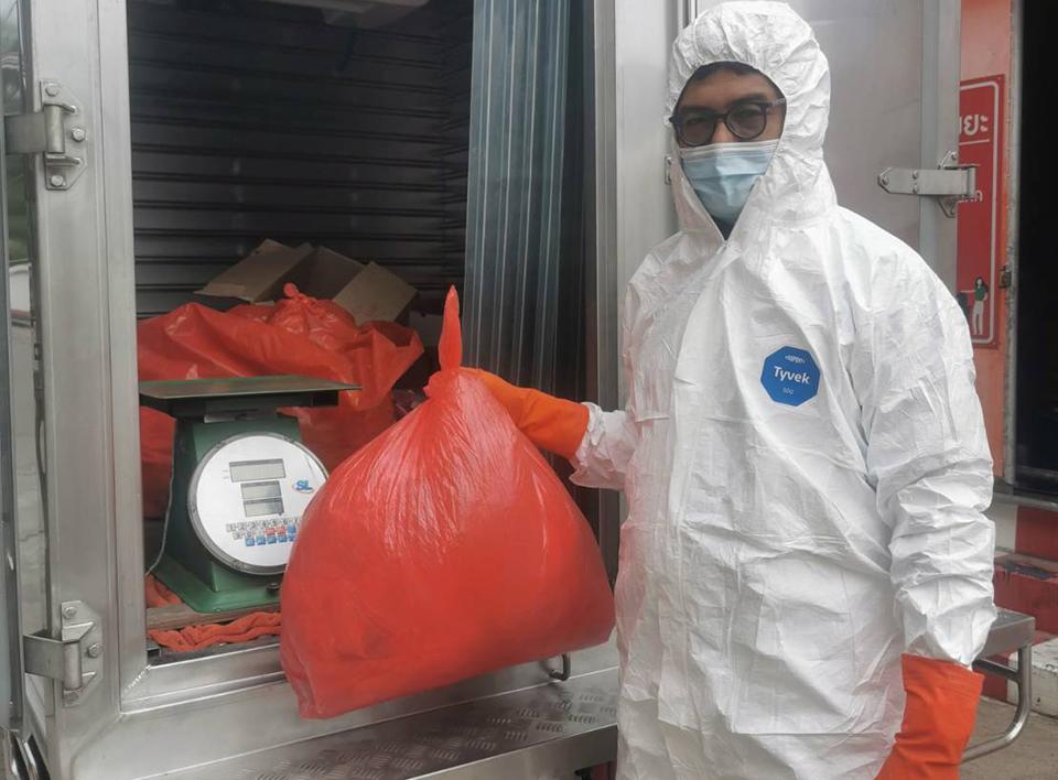 งานจัดเก็บมูลฝอยติดเชื้อในสถานพยาบาล